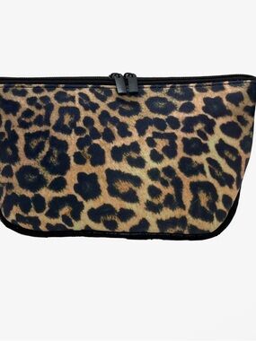 Leopard Print Zip Pouch - Brown and Black